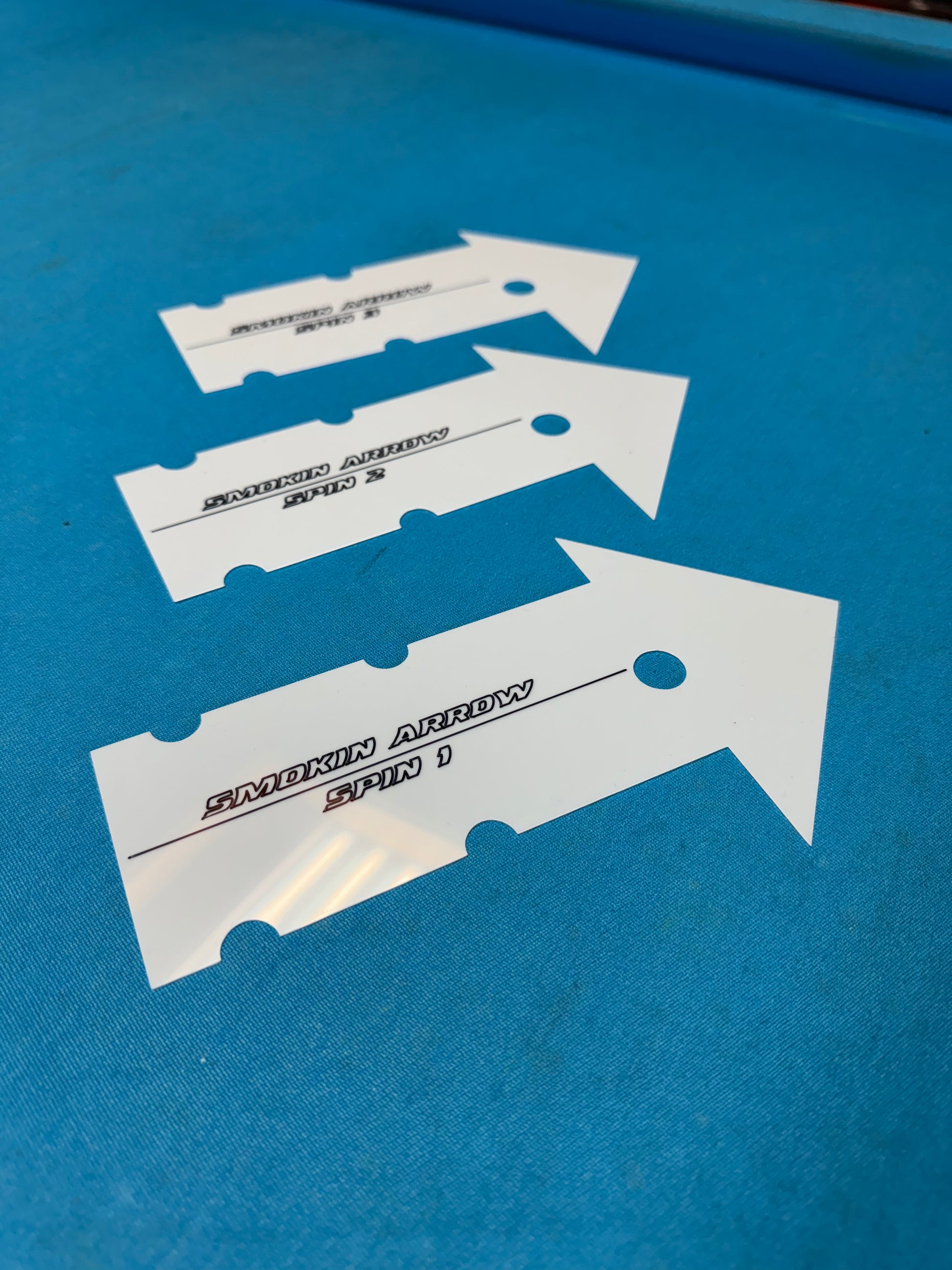 Smokin Arrow with spin 1,2 and 3